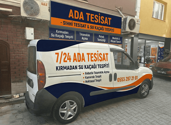 Ankara kırmadan su kaçağı tespiti ve robotla tıkanıklık açma cihazlı servis aracı - Ada Tesisat